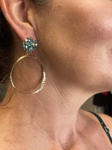 Tina Kotsonis Hoop Earrings - Blue & Gold