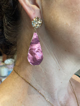Tina Kotsonis Teardrop Earrings - Pink & Gold