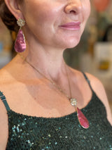 Tina Kotsonis Teardrop Necklace - Pink & Gold