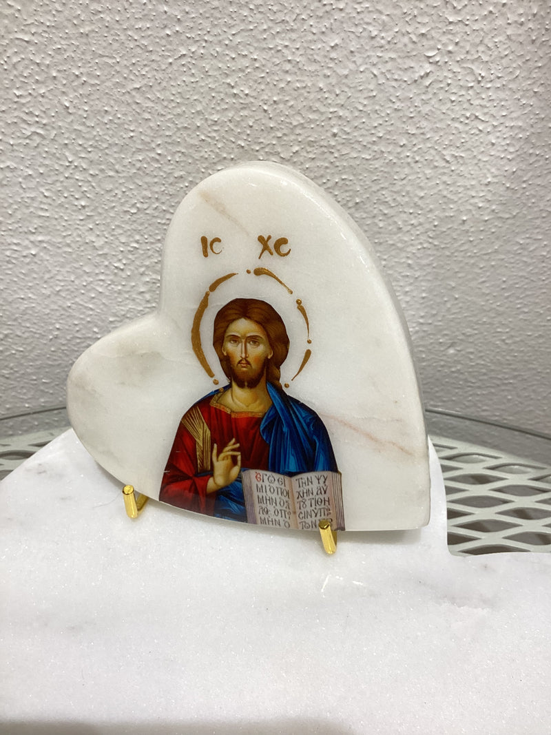 Marble heart icon - Jesus Christ