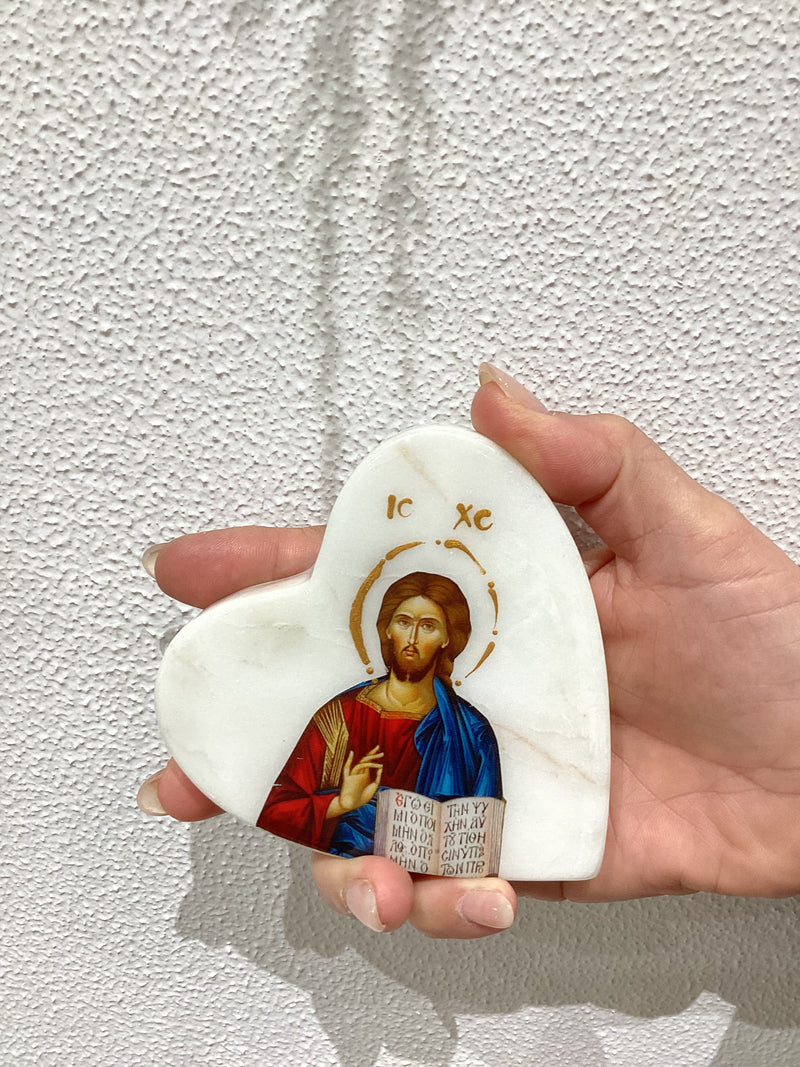 Marble heart icon - Jesus Christ