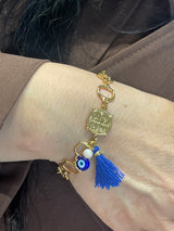 NIKA BRACELET WITH BLUE TASSLE AND FRESH WATER PEARL