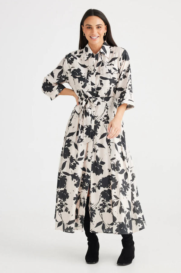 Rossellini Dress 3/4 Sleeve shadow bloom