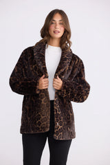 Katerina Faux Fur Reversible Jacket - Leopard
