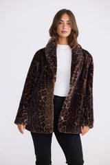 Katerina Faux Fur Reversible Jacket - Leopard