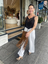 Greek Key Boho Brown Suede Bag by EL bags