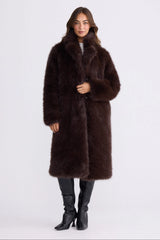 Angela Fur Coat - Chocolate