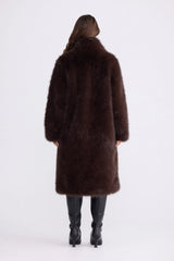 Angela Fur Coat - Chocolate