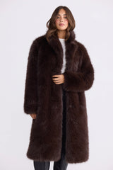 Angela Fur Coat - Chocolate