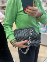 Miss Polyplexi -Naomi Multicolour - Grey Crochet Shoulder Bag