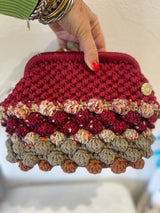 Miss Polyplexi -Naomi Multicolour - Burgundy Crochet Shoulder Bag