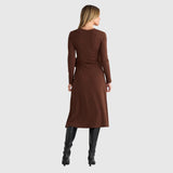 Brigitte Wrap Dress - Espresso Brown