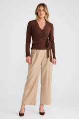 Brigitte Wrap Top - Espresso Brown