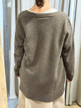 Patou Pure Lambswool Cardigan - Brown Fleck