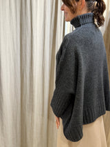 Balmain Pure Lambswool Rollneck Sweater - Charcoal