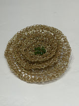 Hara Karamichali  Small Gold  Brooch with Green Agate