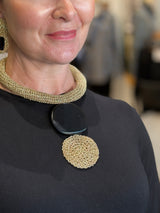 HELEN OF TROY GOLD AND BLACK NECKLACE BY HARA KARAMICHALI