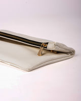 RM Atellier Designer Handmade Leather Clutch - Cream