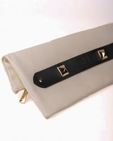 RM Atellier Designer Handmade Leather Clutch - Cream