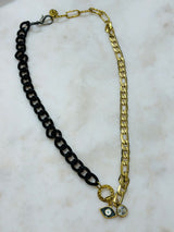 Misirlou Link Necklace - Black & Gold