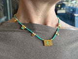 Misirlou Bead Necklace - Aqua/Gold