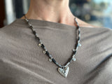 Misirlou Heart Necklace - Silver/Charcoal
