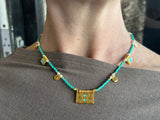 Misirlou Bead Necklace - Aqua/Gold