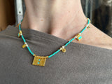 Misirlou Bead Necklace - Aqua/Gold