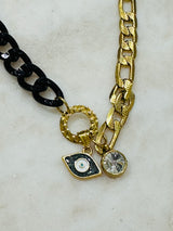 Misirlou Link Necklace - Black & Gold