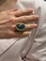 Hara Karamichali Labradorite Medium Stone Ring - Gold