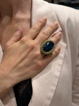 Hara Karamichali Blue Apatite Large Stone Ring - Gold