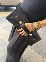 RM Atellier Designer Handmade Leather Clutch - Black