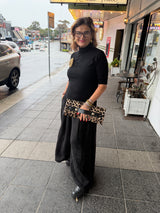 RM Atellier Designer Handmade Leather Clutch - Leopard