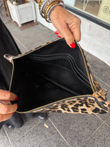 RM Atellier Designer Handmade Leather Clutch - Leopard