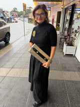 RM Atellier Designer Handmade Leather Clutch - Gold