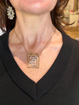 Tina Kotsoni Geo/Greek Key Pendant Necklace - Gold & Silver