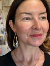 Tina Kotsoni Leaf Drop Earrings - Gold & Silver