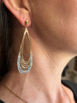 Tina Kotsoni Leaf Drop Earrings - Gold & Silver