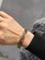 Tina Kotsoni Geo/Greek Key Bracelet - Gold & Grey