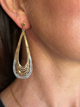 Tina Kotsoni Leaf Drop Earrings - Gold & Silver