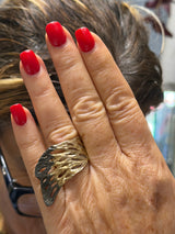 Tina Kotsoni Wing Ring - Gold/Grey or Gold/Olive