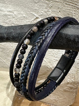 Greek Men’s Leather/bead Bracelets