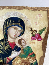 Slate Icon - Mother Mary with baby Jesus and Archangels