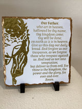 Extra Large Slate square Icon - Jesus and the Lords Prayer (English version)