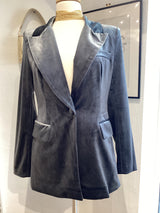 Gwenyth Velvet Jacket - Silver Grey