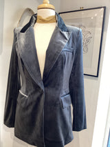 Gwenyth Velvet Jacket - Silver Grey