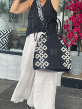 Arianna Black and Ecru Extra Large Handbag