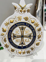 Pomegranate Ceramic Christmas Decor - NIKA Gold /Navy