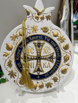 Pomegranate Ceramic Christmas Decor - NIKA Gold /Navy