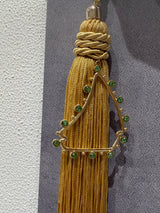 Luxury Gouri - Purple / Green Beads with Gold Tassel